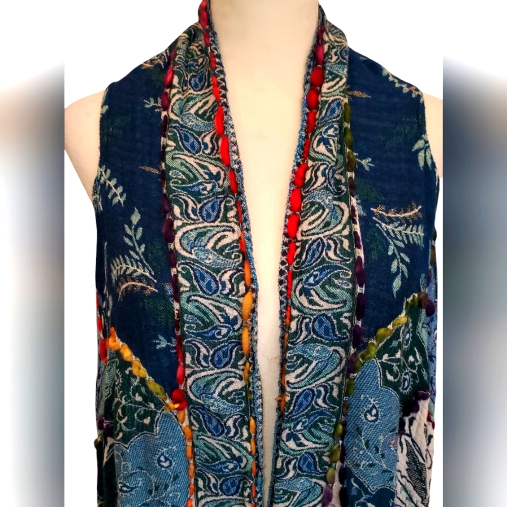 Women's Artsy Vest, Boho Kimono Style Vest, Western Rodeo Vest, Festival